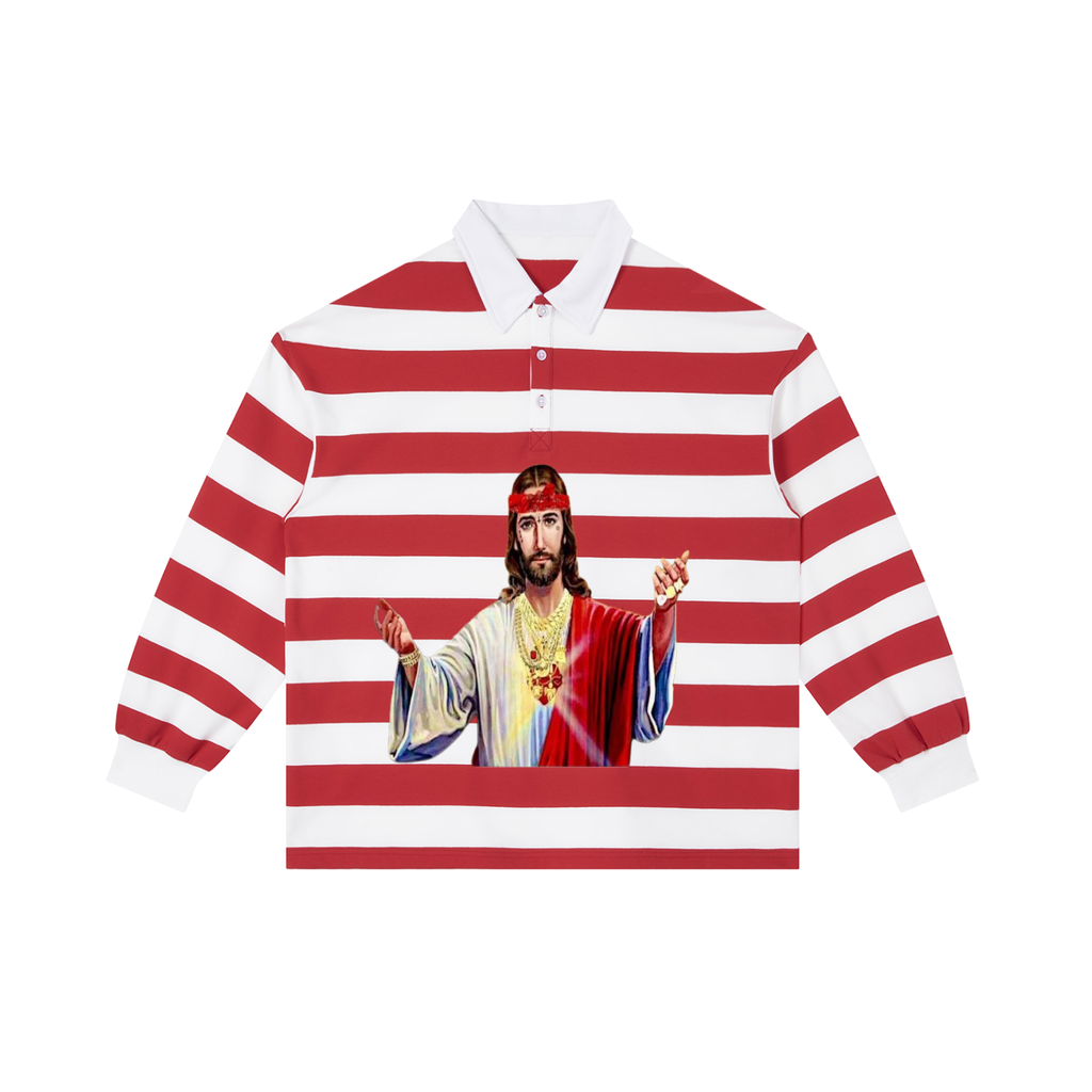Color Block Stripe Polo Shirt