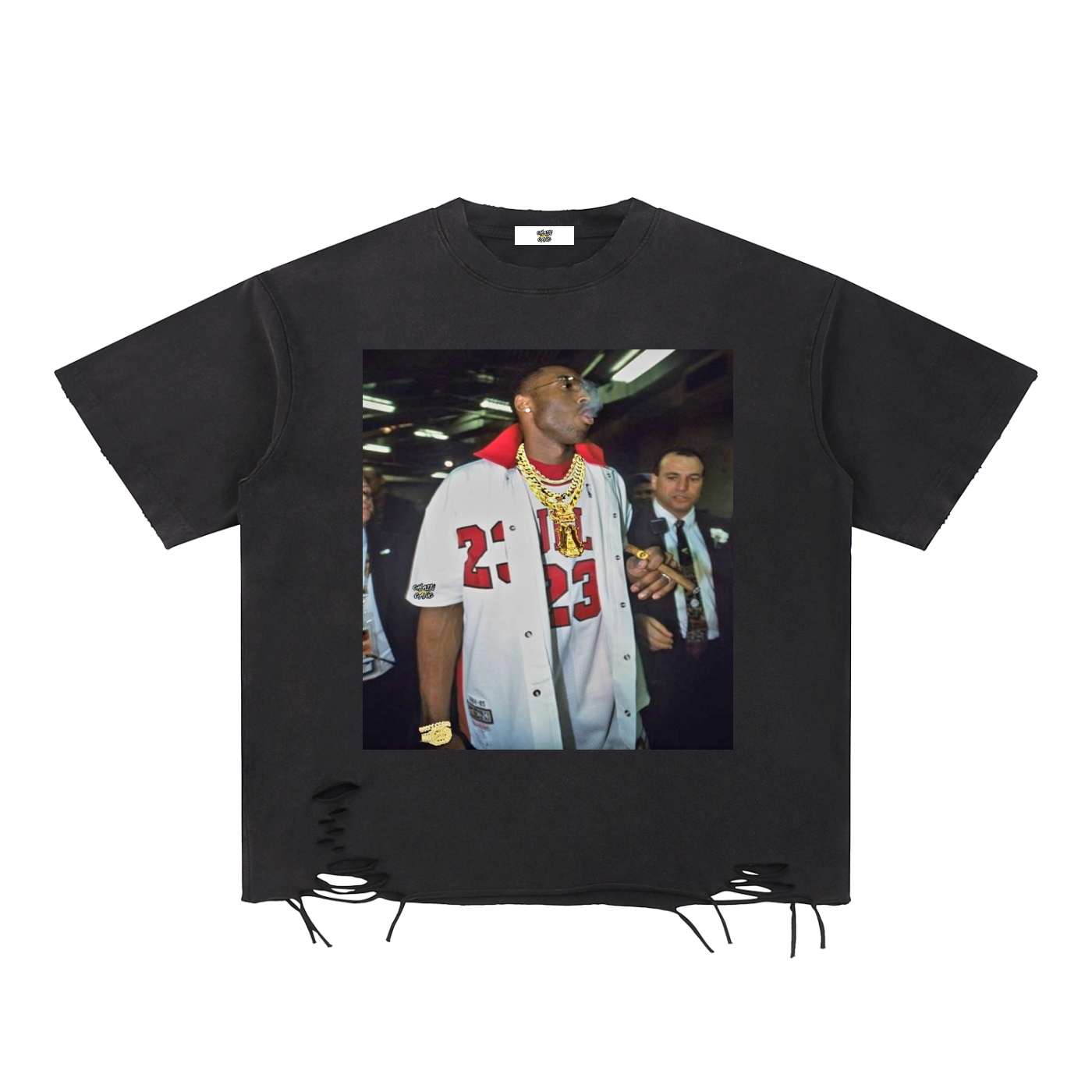 Snow Washed Raw-Hem T-Shirt