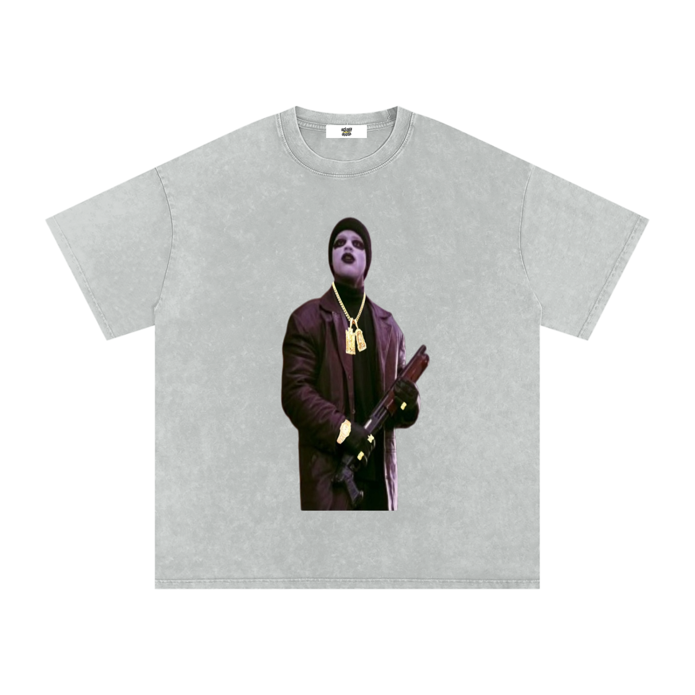 Snow Washed Oversized Cotton T-Shirt